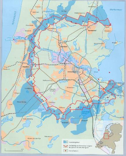Kaart van de Stelling van Amsterdam